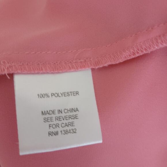 ModCloth Pink Sleeveless Blouse Split V Neck Workwear Women Medium - Picture 10 of 11